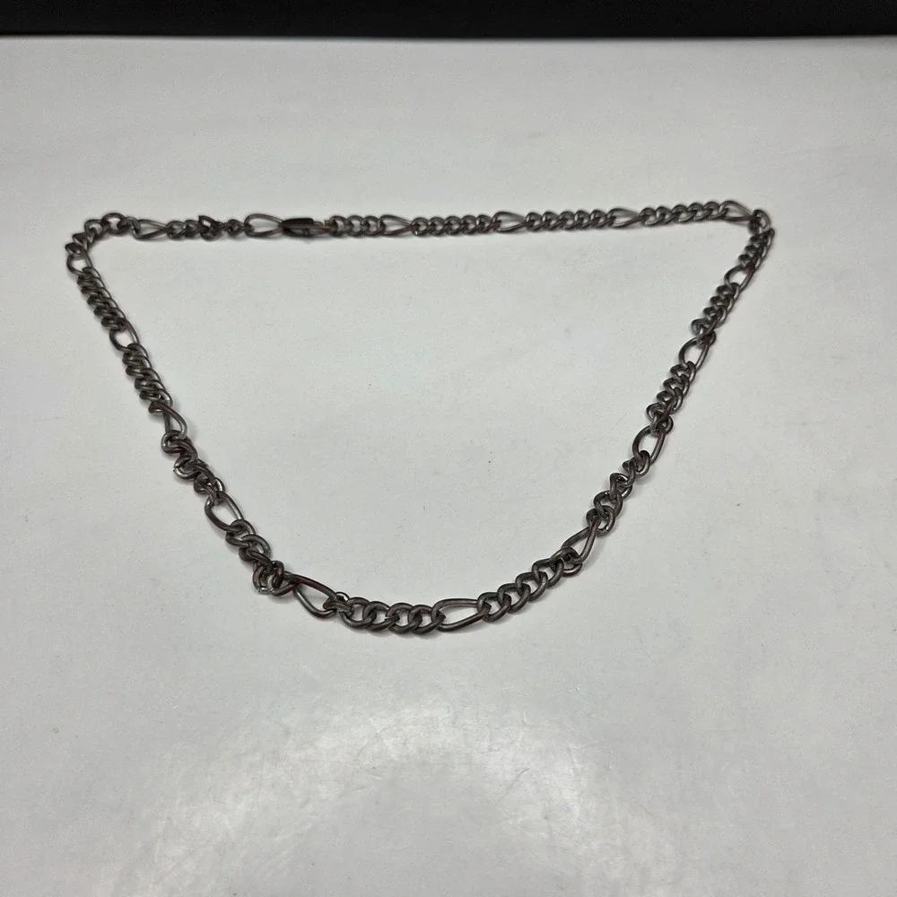 Unbranded Figaro Chain Necklace 18in Gunmetal Bronze Tone Vintage Style Link